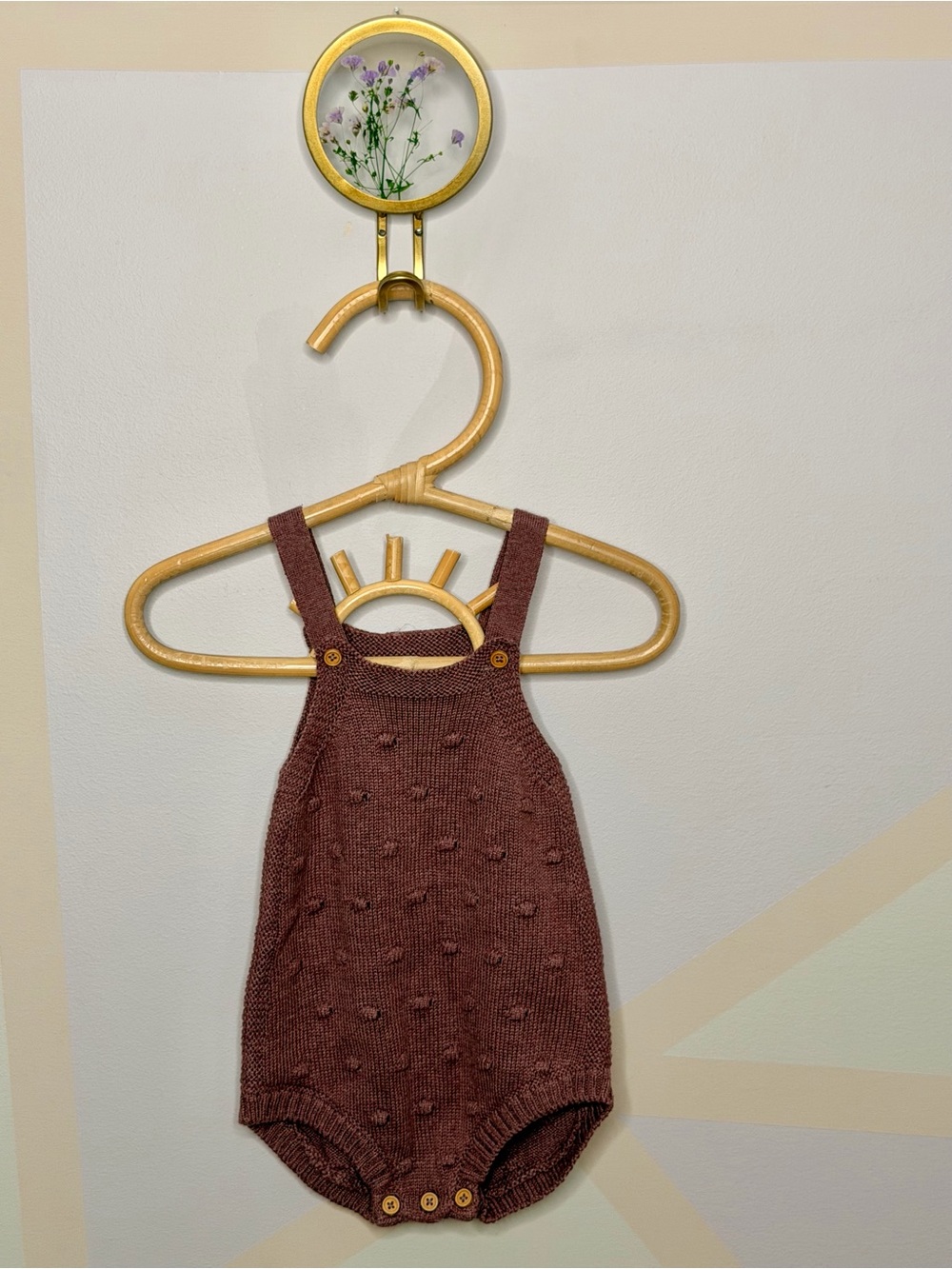 Mango Brown Knit Pom-Pom Romper